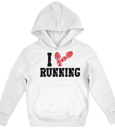 Running Runner Half Marathon Heart Kids Hoodie