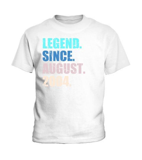 18 Years Old Legend Since August 2004 18th Birth Kids T-Shirt