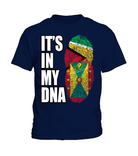Guyanese And Grenadian Mix Heritage DNA Flag Kids T-Shirt