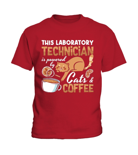 Laboratory Technician Cats Coffee Science Lab Tech Kids T-Shirt