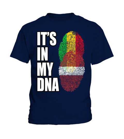 Malian And Latvian Mix Heritage DNA Flag Kids T-Shirt