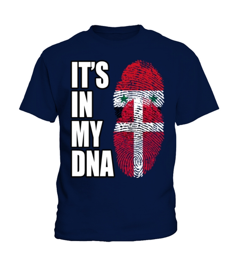 Syrian And Danish Vintage Heritage DNA Flag Kids T-Shirt