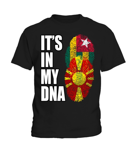 Togolese And Macedonian Mix Heritage DNA Flag Kids T-Shirt