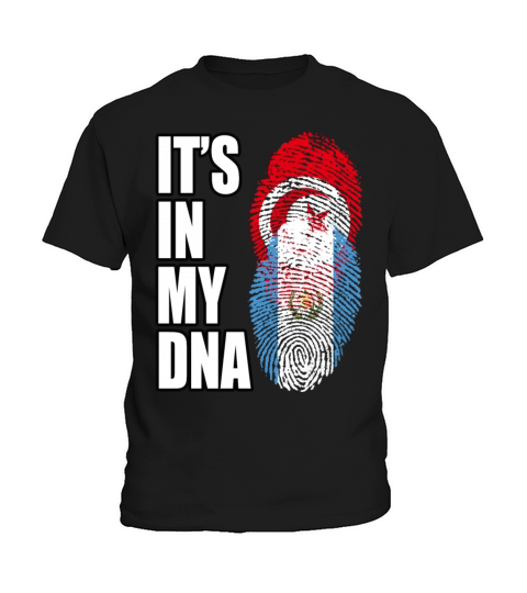 Tunisian And Guatemalan Mix Heritage DNA Flag Kids T-Shirt