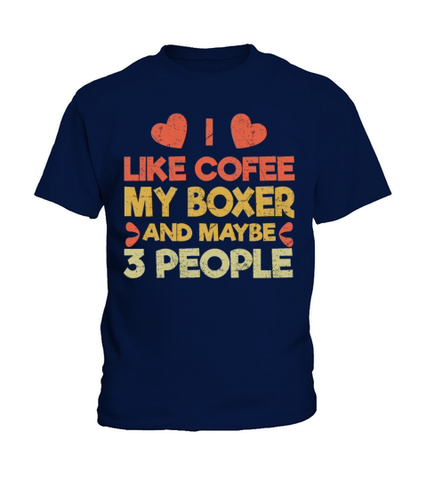 Vintage Pet Dog Like Coffee Love Boxer Kids T-Shirt