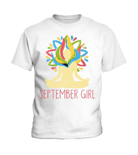 Yoga Mandala Meditation Birth Born Month September Kids T-Shirt