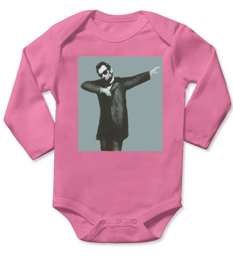 Abe Lincoln Dabbing Cool Dab Lincolns Birthday Long Sleeve Baby One-Piece