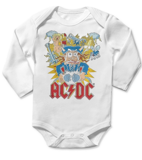 ACDC Vintage Long Sleeve Baby One-Piece