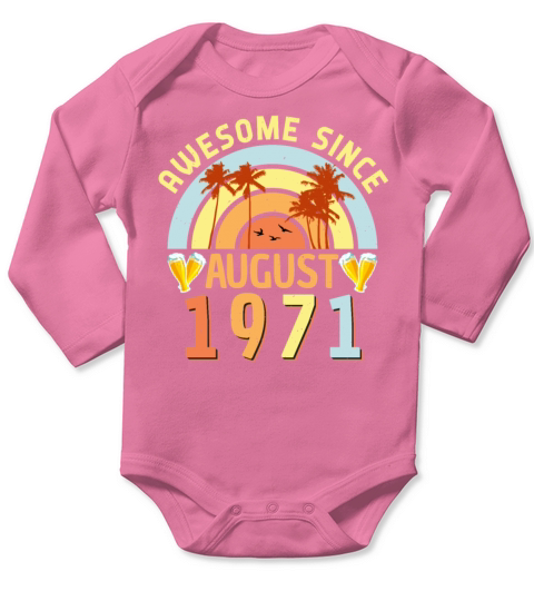 August 1971 Vintage Long Sleeve Baby One-Piece