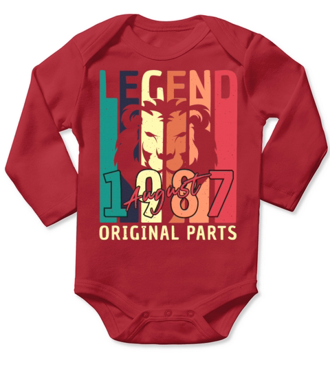 August 1987 Gift Idea Long Sleeve Baby One-Piece