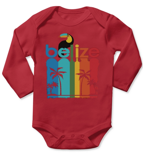 Belize Reise Poster T-Shirt Reisekreuzfahrt Retro 70er Jahre 80er Jahre Long Sleeve Baby One-Piece
