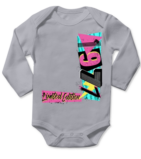 Birth year 1977 birthday 80s 90s Limited Edition Long Sleeve Baby One-Piece