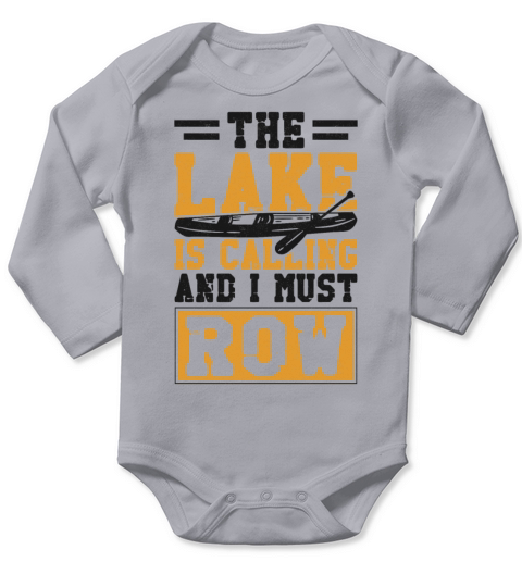 Canoe Canoeing Vintage The Lake Is Long Sleeve Baby One-Piece