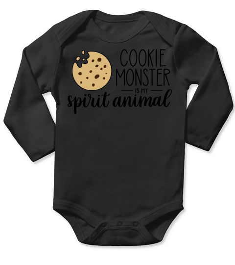 Cookie Monster is my Spirit Animal Long Sleeve Baby One-Piece