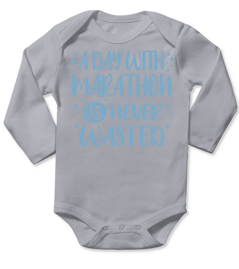 Cool Funny A Day With Marathon Marathoner Winner Long Sleeve Baby One-Piece