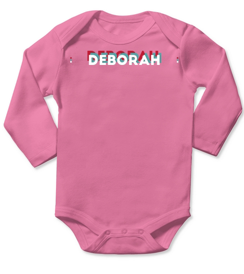 Deborah Name - Funny Name Deborah 80s theme Long Sleeve Baby One-Piece
