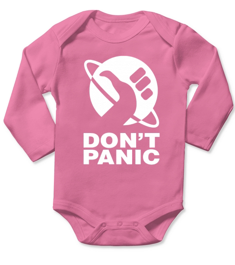 Dont Panic - Hitchhikers Guide T-Shirt Long Sleeve Baby One-Piece