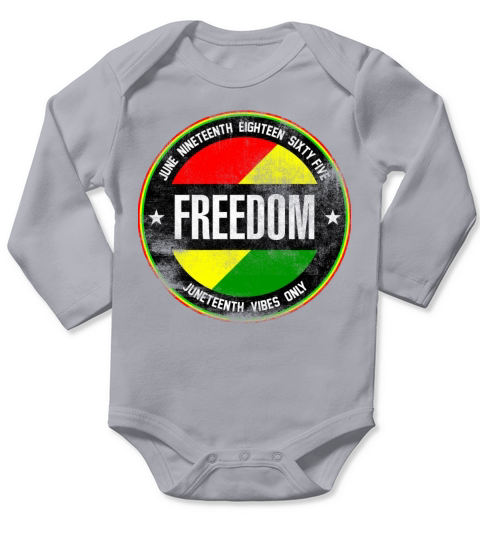 Freedom Black History Juneteenth June 19 Vintage Long Sleeve Baby One-Piece