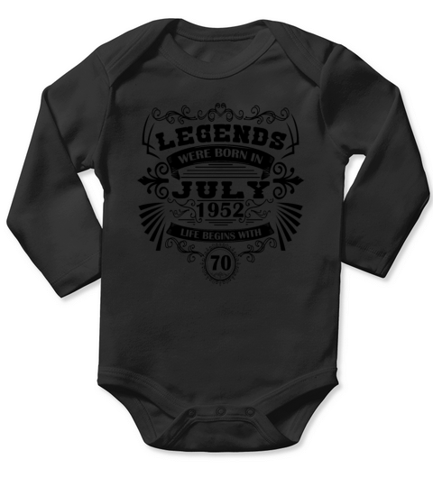 Funny Sayings for 50th Birthday July 1952 Vintage Long Sleeve Baby One-Piece