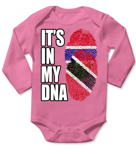 Gambian And Trinidad Tobago Mix Heritage DNA Flag Long Sleeve Baby One-Piece