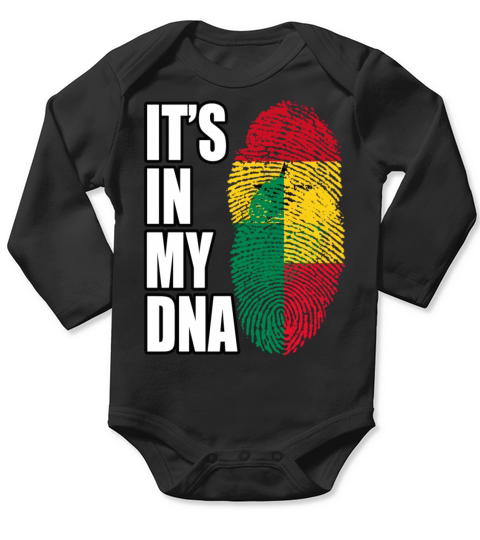 Ghanaian And Benin Mix Heritage DNA Flag Long Sleeve Baby One-Piece