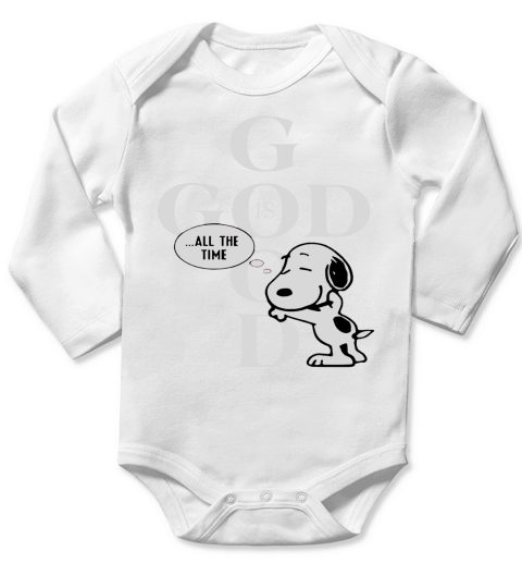 God is good all the time - Snoopy shirt Long Sleeve Baby One-Piece
