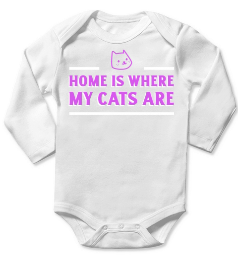 Home Is Where My Cats Are Long Sleeve Baby One-Piece