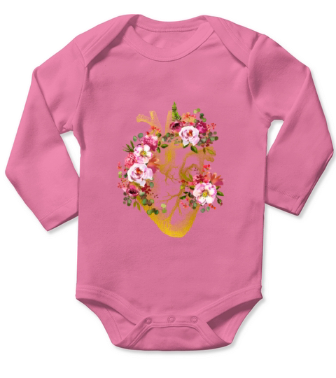 Human Heart Long Sleeve Baby One-Piece