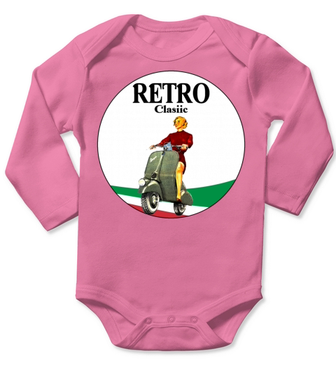 ITALIA VESPA SCOOTER T SHIRT Long Sleeve Baby One-Piece