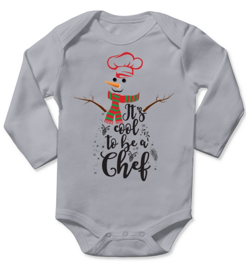 Its Cool To Be A Chef Funny Snowman Christmas Long Sleeve Baby One-Piece