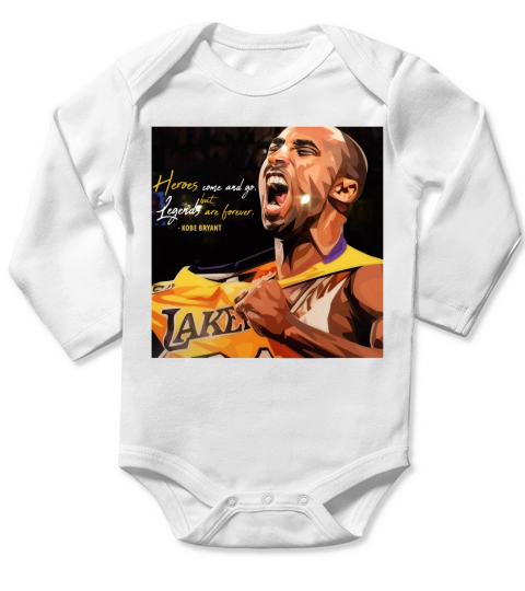 Kobe Bryant Heros come and go but legends are forever Long Sleeve Baby One-Piece