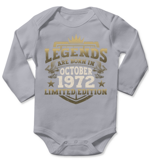 Legends Vintage October 1972 50th Birthday Gift Long Sleeve Baby One-Piece