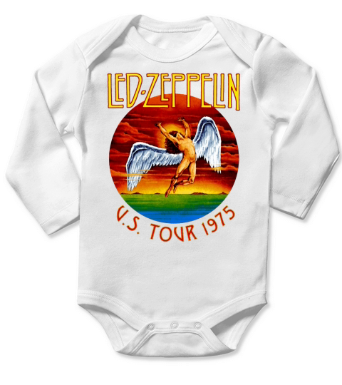 New Fashoin Womens Mens Led Zeppelin US TOUR 1975 Vintage Funny 3D Print Casual Long Sleeve Baby One-Piece