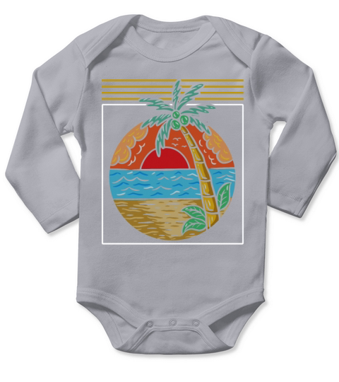 palm trees Long Sleeve Baby One-Piece