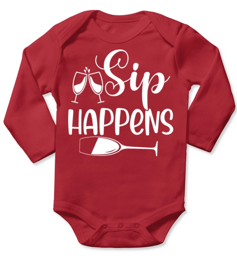Sip Happens Long Sleeve Baby One-Piece