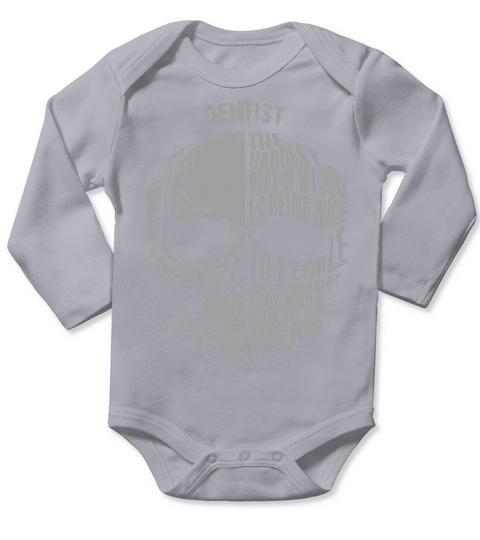 skull dentist Long Sleeve Baby One-Piece