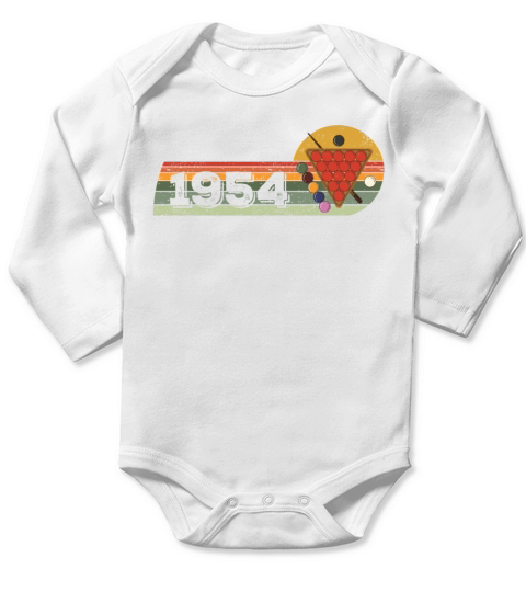 Snooker Snooker-game Vintage born 1954 Birthday Long Sleeve Baby One-Piece