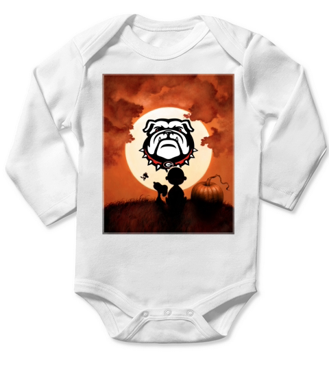 Snoopy Sunset Bulldogs fans Long Sleeve Baby One-Piece