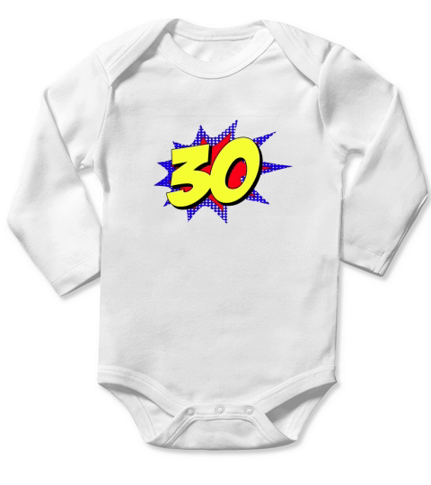 Superheld 30 Jahre alt Geburtstag Long Sleeve Baby One-Piece