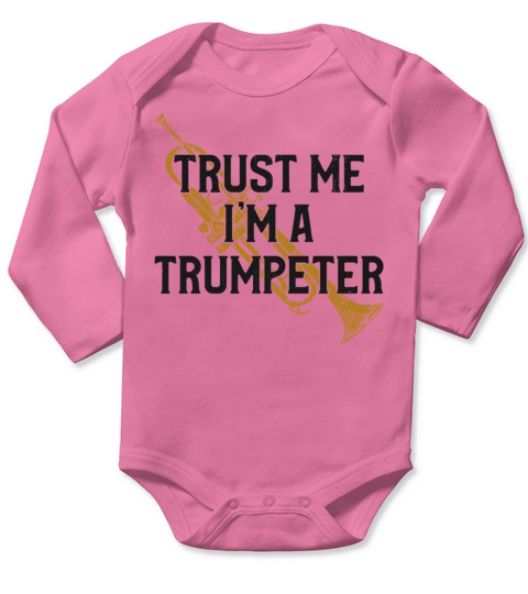 Trumpet Player Vintage Trust Me Long Sleeve Baby One-Piece