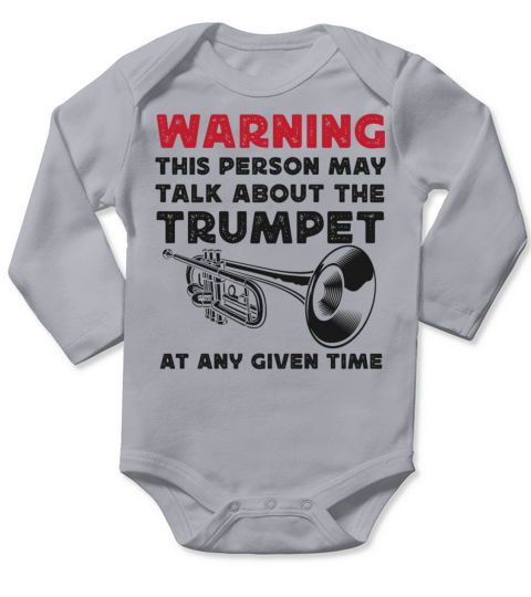 Trumpet Player Vintage Warning Long Sleeve Baby One-Piece