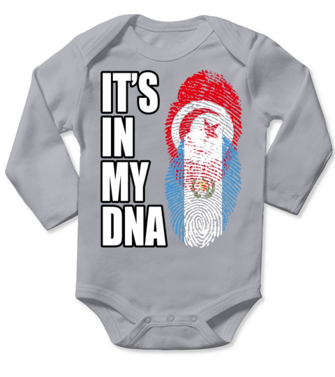 Tunisian And Guatemalan Mix Heritage DNA Flag Long Sleeve Baby One-Piece