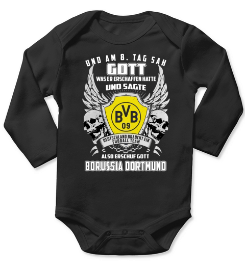 und am 8 tag sah gott also erschuf gott Borussia Dortmund shirt Long Sleeve Baby One-Piece