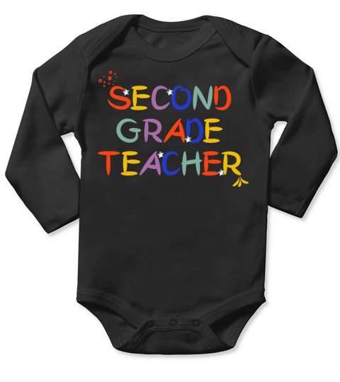 Vintage 2nd Second Grade Teacher Back To School Long Sleeve Baby One-Piece
