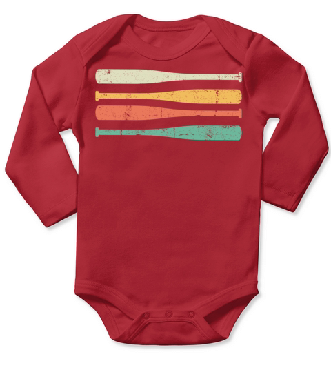 Vintage Baseball Bats Sports Baseball Lover Long Sleeve Baby One-Piece