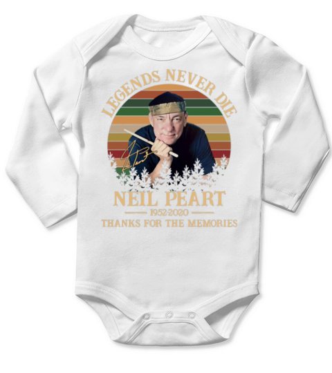 Vintage Neil Peart Legends Never Die 1952 2020 memories signed shirt Long Sleeve Baby One-Piece