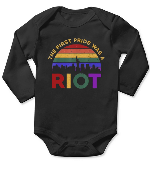 Vintage The First Pride Was Riot LGBT Stonewall 1969 shirt Long Sleeve Baby One-Piece