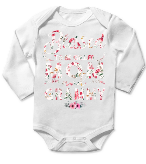 Womens Blessed To Be Called Mom And Grammy T-Shirt Mothers D Long Sleeve Baby One-Piece