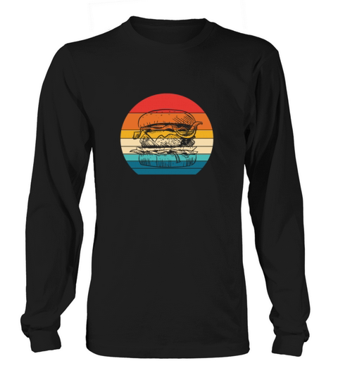 Burger Retro Vintage Long sleeved Unisex