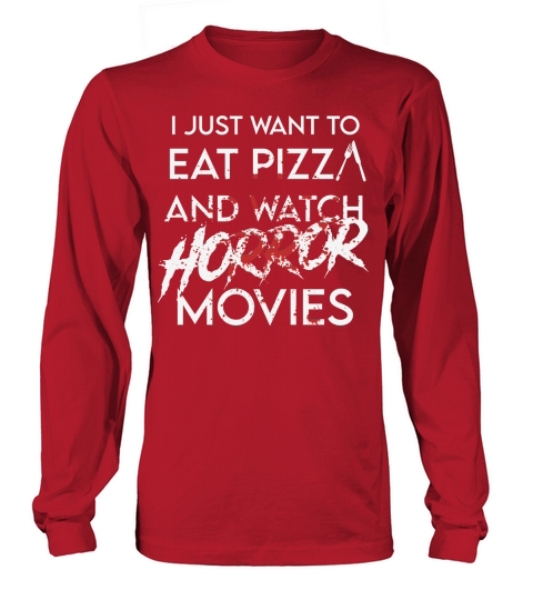 Funny Horror Movie Fan Halloween Pizza Long sleeved Unisex